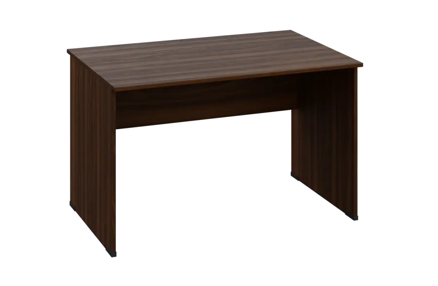 EPL 28 - 12 stůl kancelářský, dřevěná podnož, deska 25 mm, široký 1200 mm, ořech královský